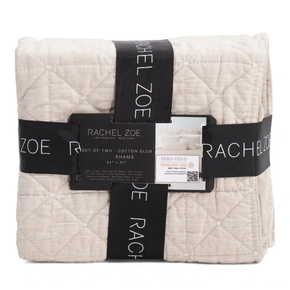 🎉LAST PIECE🎉RACHEL ZOE 2pk Geo Solid Slub Cotton Shams